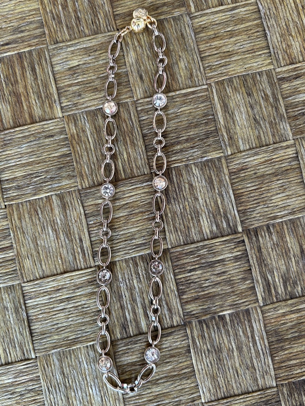 By Alexa Rae BAR Necklace Magnetic Jewelry Metallic Linen Crystal